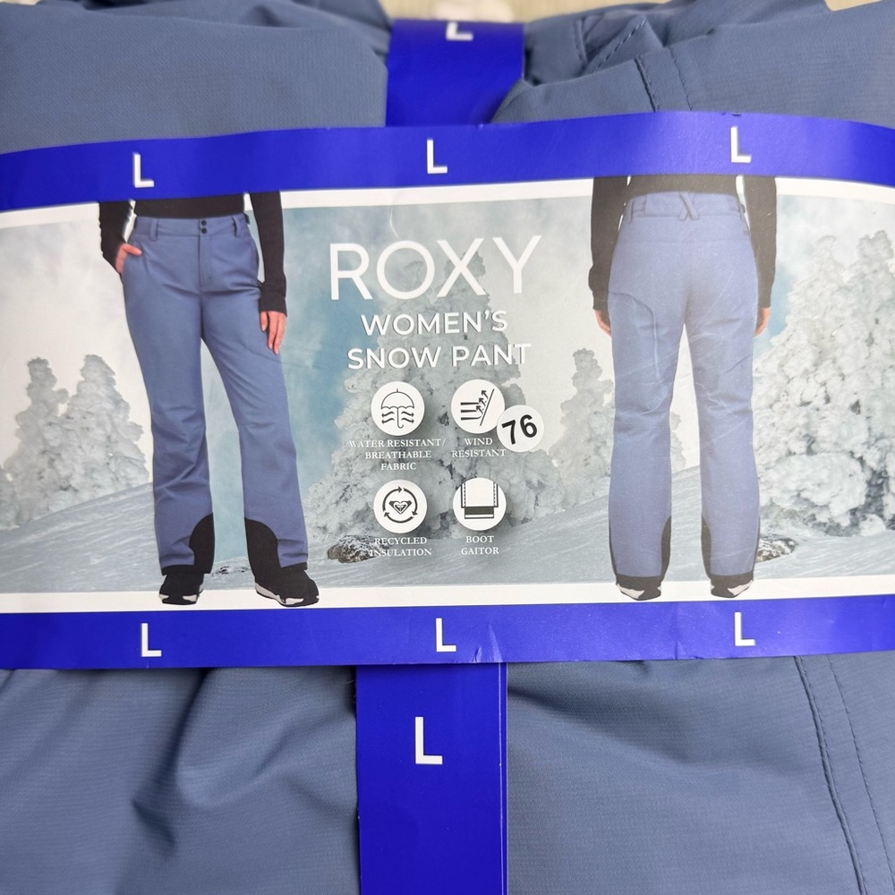 Roxy blue ski snow Pants water resistant size Large